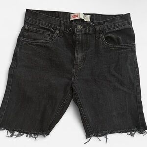 Levi's Black Jean Shorts Distressed Raw Hem